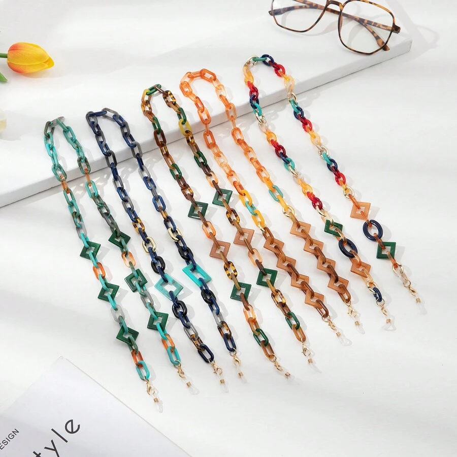Boho 1 Dây chuyền mắt kính nữ thời trang nhiều màu acrylic hình học - Nhiều màu - Xem 1