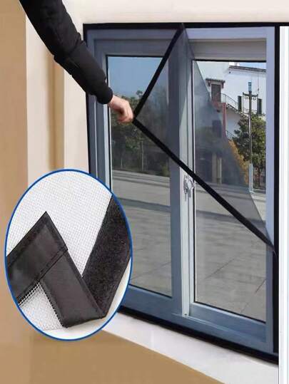 Łatwa w montażu moskitiera przeciw owadom Samoprzylepne, pyłoszczelne zasłony siatkowe do okien bez wiercenia, niewidoczna rolka z siatki na okno piaskowe dla gospodarstw domowych