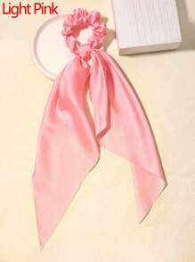 1pc Satin Knot Bow Hair Tie For Women, Korean Style Solid Color Hair Tie With Streamers Ponytail Holders Hair Elastics Hair Rubber Bands Scrunchies Hair Rope Elastic Hair Tie Hair Accessories Head Accessories Elastic Band - Multicolor - View 5