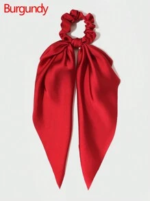 1pc Satin Knot Bow Hair Tie For Women, Korean Style Solid Color Hair Tie With Streamers Ponytail Holders Hair Elastics Hair Rubber Bands Scrunchies Hair Rope Elastic Hair Tie Hair Accessories Head Accessories Elastic Band - Multicolor - View 6