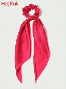 1pc Satin Knot Bow Hair Tie For Women, Korean Style Solid Color Hair Tie With Streamers Ponytail Holders Hair Elastics Hair Rubber Bands Scrunchies Hair Rope Elastic Hair Tie Hair Accessories Head Accessories Elastic Band - Multicolor - View 8