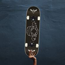 Semi-Professional Skateboard Skateboard 7 Layers Maple Barderos C R O - Black and White - View 2