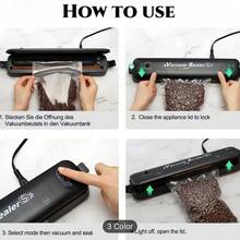 Máquina selladora al vacío para procesador de alimentos con fuerte succión - Negro - Ver 4