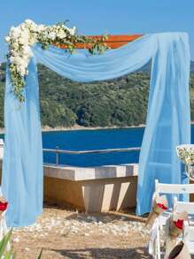 2 tấm rèm voan xanh dài 6m dùng làm rèm cổng cưới, trang trí tiệc sinh nhật, trang trí ngày Valentine, trang trí tiệc lãng mạn, quà tặng tiệc cưới, trang trí phòng, phù hợp cho cổng cưới, lan can cầu thang, lưng ghế, rèm voan mỏng, khăn trải bàn, đồ dùng tiệc. - Màu xanh lam - Xem 3