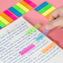 100/500 pièces de notes adhésives transparentes pastel, résistantes à l'eau, avec lignes pour fournitures scolaires et de bureau, retour à l'école
