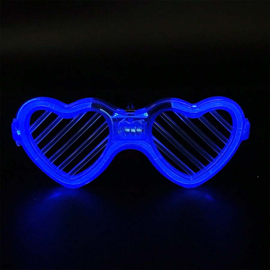 Led Light Up Heart Shaped Glasses, Cold Light - Blue - View 1