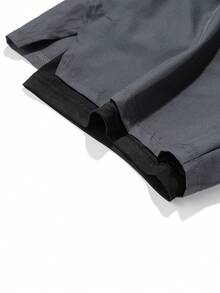 Men's Sports Shorts Three Quarter Pants With Elasticity, Quick-Drying And Inner Lining - Dark Grey - View 6