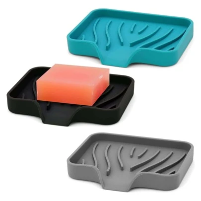 1 件硅胶排水皂碟，纯色简易皂架，台面自排水皂盘，水槽防滑收纳架，浴室用品家居浴室装饰秋季装饰返校