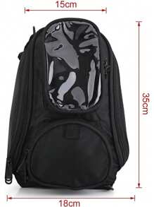 Mochila magnética del bolso del tanque de la motocicleta, bolso universal del tanque de aceite de la silla de montar de Oxford del bolso impermeable de la correa de la moto Depósitos de combustible - Negro - Ver 3
