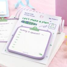 1pc Unique Shaped Sticky Note For Let's Start Planning Series, Macaron Color Scheme, Girl Heart Style, Student Notebook Memo Message Note - Cadet Blue - View 4