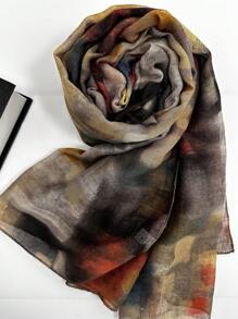 1pc Fashionable Tie Dye Design Women Scarf Shawl Wrap Turban Headscarf Boho Accessories Women Winter Fall