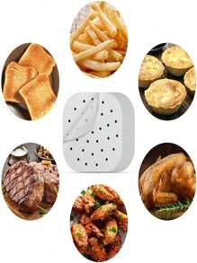 50pcs Unbleached Air Fryer Parchment Paper, Air Fryer Liners For Baking, Square Natural White Perforated Parchment Paper Air Fryer Kitchen Air Fryer Liners Air Fryer Paper Airfryer Air Frier Back To School