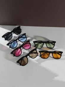 1/3/6 件女士多巴胺彩色方形耳钉时尚眼镜街头海滩配饰女士眼镜遮阳镜适合夏季海滩度假、户外、旅行 - 彩色 - 查看 4