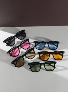 1/3/6 件女士多巴胺彩色方形耳钉时尚眼镜街头海滩配饰女士眼镜遮阳镜适合夏季海滩度假、户外、旅行 - 彩色 - 查看 5