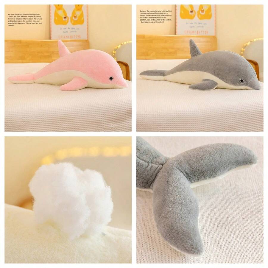 多色42cm / 16.54in海豚毛絨玩具,可愛的填充動物娃娃枕頭,舒適柔軟,適合收藏,情人節和生日禮物 - 彩色 - 查看 1