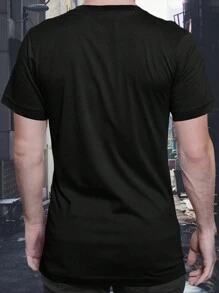 Brooklyn New York Men's T-Shirt 02 100% Cotton Shirt Mesh 30.1 - 黑色 - 查看 2