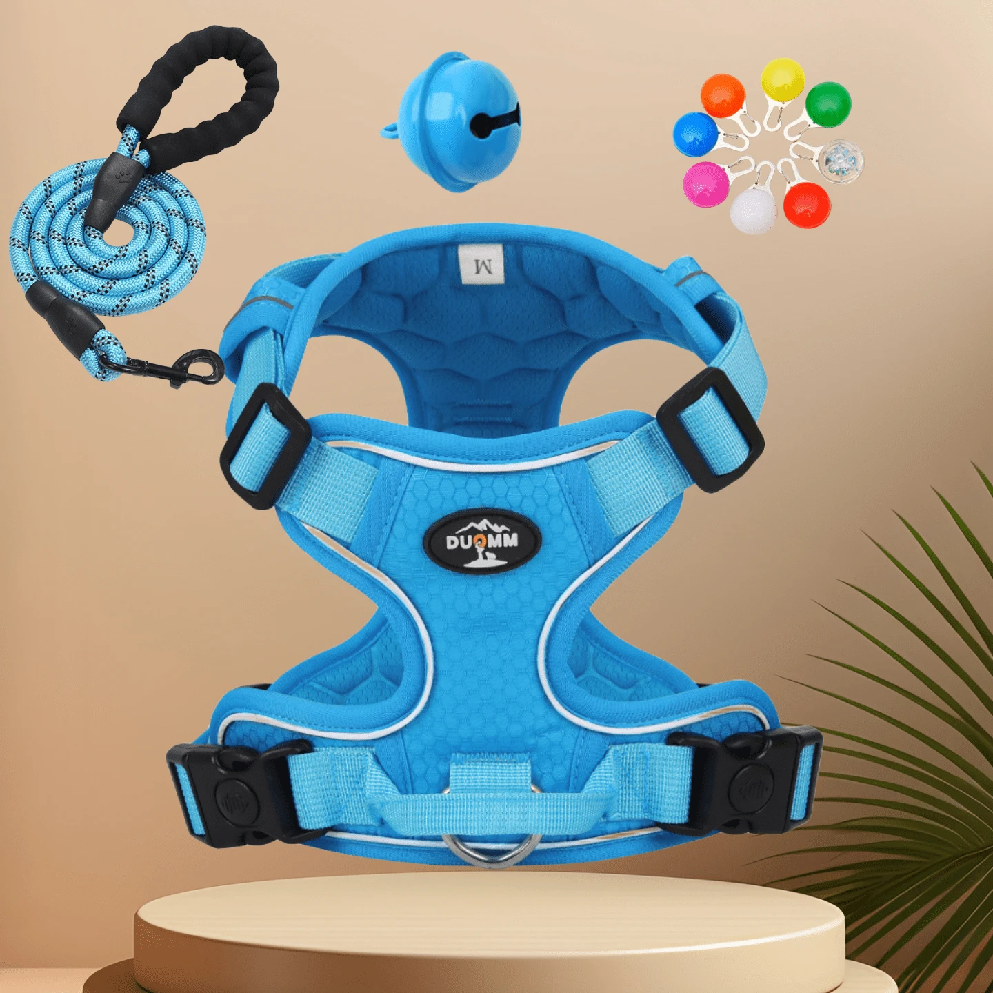 Có thể điều chỉnh Mềm mại Oxford Thú cưng An toàn Harness Với Mát xa Thiết kế & Phản chiếu Dây đeo Đối với Chó Thể dục , Điều khiển Dễ Với Nội địa Lưới Thích hợp Đối với Đi dạo Hoặc Với A Xích chó , Chuông & Chiếu sáng Thích hợp Đối với ( Với A Đường kính Của Dây xích ) - Màu xanh nhạt - Xem 1