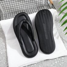 Dép xỏ ngón mùa hè mới đi biển ngoài trời, dép xỏ ngón đế bằng cho nữ, sử dụng trong nhà & ở nhà - màu đen - Xem 2