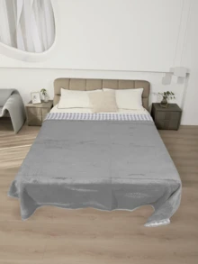 Double Bedspread Quilt With Brief, Straight Edge 2.00x2.30 - Light Grey - View 1