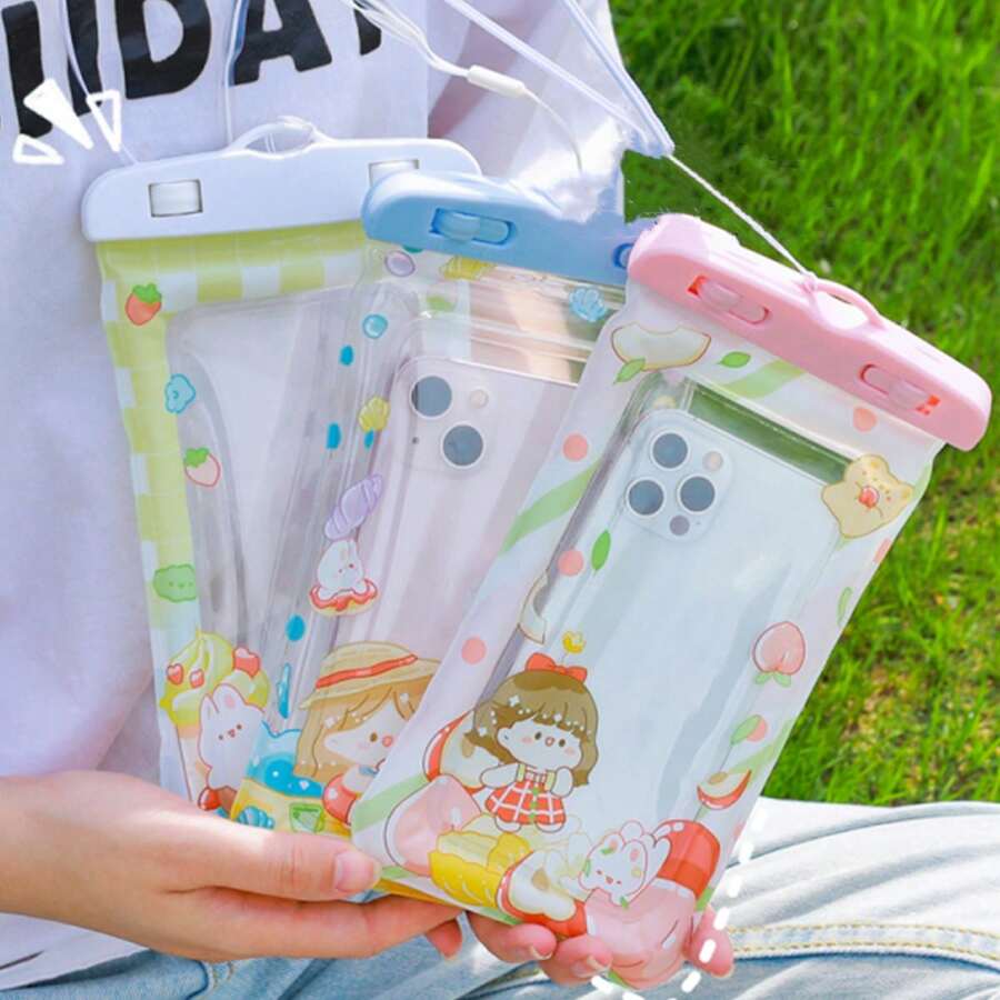 Thuận tiện Trong suốt Thiết kế Hoạt hình Túi hơi Không thấm nước Ốp lưng & bao da điện thoại Với Dây đeo , Màn hình cảm ứng Tương thích - Nhiều màu - Xem 1