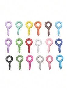 100入/包五彩色5*10mm微型螺旋眼針、眼針鉤、眼針孔子,螺紋扣環,用於首飾製作 - 鐵烤漆羊眼 - 查看 6