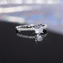 1 Miếng Nam Sáng bóng Khối Zirconia  Nhẫn đính hôn Hoặc Ban nhạc đám cưới - YA005 - Xem 11