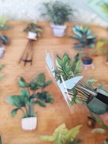 1包/30張寵物貼紙，生活綠色植物裝飾，適用於筆記本與文具，返校季學校用品 - 彩色 - 查看 4