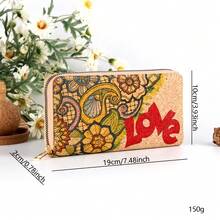 1 chiếc ví cầm tay cho nữ, ví dài mỏng, túi cầm tay, thời trang, ví có khóa kéo, thêu, hoa, ví đựng tiền xu đa chức năng, ví có khóa kéo xung quanh, nhiều lớp có khe cắm thẻ, có thể gấp lại, di động, thời trang, túi vuông cổ điển, hoài cổ, bohemian, phương Tây, quà tặng sinh nhật, quà tặng giáo viên, quà tặng mẹ, ngày của mẹ, ngày lễ tình nhân, đựng thẻ tín dụng/thẻ căn cước/tiền/tiền mặt/hộ chiếu, chặn RFID, dành cho phụ nữ, sinh viên đại học, dành cho người mới vào nghề, dành cho nhân viên văn phòng, thiếu nữ, ngày lễ tình nhân - Nhiều màu - Xem 4