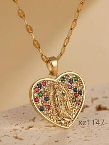 1 Miếng Của phụ nữ Đúng mốt Vàng 18K Màu sắc Thép không gỉ Vòng cổ dây  Với Khối Zirconia  Vật rủ xuống Đối với phụ nữ Đồ trang sức Buổi tiệc Quà tặng hẹn hò - Vàng - Xem 12