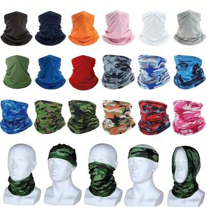 多功能头带/颈套，防紫外线，适合骑行、摩托车、滑雪 - 包括面罩和冰丝袖套