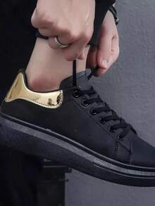 Unisex Dress Casual Tennis Shoes With Thick Sole, Very Comfortable, Lightweight Casual Shoes - 黑色 - 查看 5