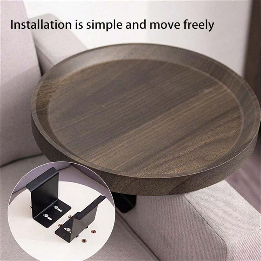 Vassoio Per Divano In Bambù - Antiscivolo, Pieghevole Con Portabicchieri - Foto 3