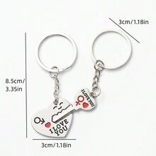 1 Cặp Chìa Khóa Mặt Dây Chuyền Hình Trái Tim Anh Yêu Em Móc Chìa Khóa Ngày Lễ Tình Nhân Và Lễ Tình Nhân Trung Quốc Sự Kiện Phố Quà Tặng Nhỏ - chìa khóa tình yêu cặp đôi - Xem 2