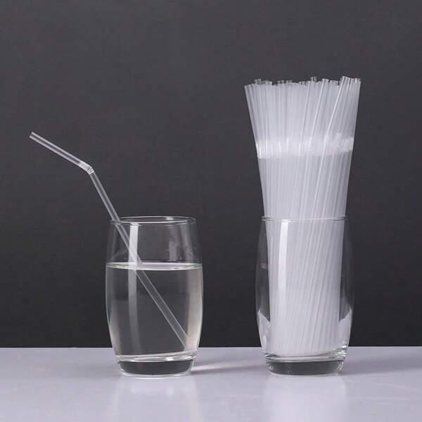 100pcs Transparent Plastic Straws Drinking For Kitchenware Dining Straw Party Beverage 8.19 Inch Long/Diameter 0.2inch Rietjes