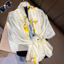 新款女士絲巾,防曬大披肩適用於旗袍搭配和送禮,梅花設計,1pc - 彩色 - 查看 5