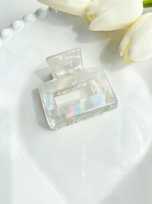 Checkered Pattern Hair Claw Clip For Women Casual Hair Clips Hair Jaw Clip Hair Clamps Hair Clutch Hair Catcher Clip Fall Winter Hair Accessories For Women For Vacation Outfits Woman Flower Hair Clip Summer - White - View 2