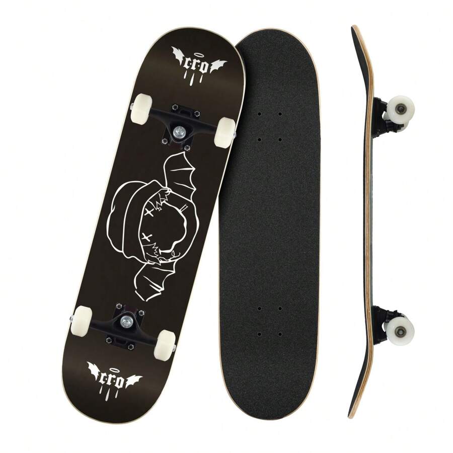 Semi-Professional Skateboard Skateboard 7 Layers Maple Barderos C R O - Black and White - View 1