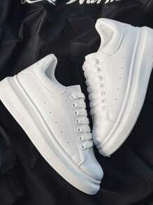 Unisex Dress Casual Tennis Shoes With Thick Sole, Very Comfortable, Lightweight Casual Shoes - 白色 - 查看 9