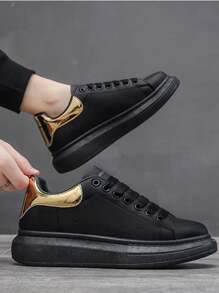 Unisex Dress Casual Tennis Shoes With Thick Sole, Very Comfortable, Lightweight Casual Shoes - 黑色 - 查看 1