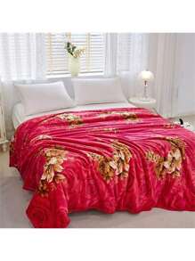 1 Pieza Manta De Cama De Franela Para Uso Doméstico 190*210cm - Amarillo Mostaza - Ver 4