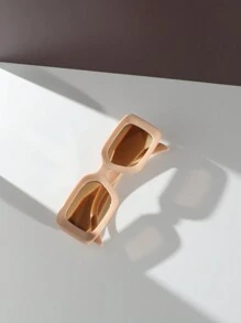 6pcs/1pc Women's Square Shaped Fashionable Various Styles & Colors Cute, Fashionable, Street-Style, High-End, Personalized Summer Dopamine Y2k Eyeglasses Set Suitable For Daily Wear, Vacation, Parties, Outdoor Activities - Female Accessory Beach Accessories For Women Glasses Shades For Summer Beach Vacation,Outdoor,Travel