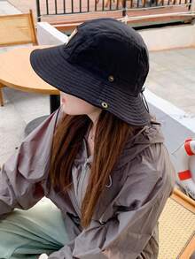 1款女士春夏新款遮陽帽,男女適用字母圖案漁夫帽,適用於購物、海灘度假、防曬、日常使用 - A - 查看 7