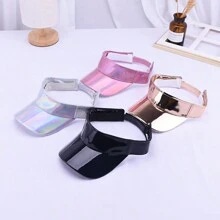 1pc Women's Laser Transparent Sun Hat Streetwear Fashion Baseball Cap Summer Breathable Baseball Cap Party