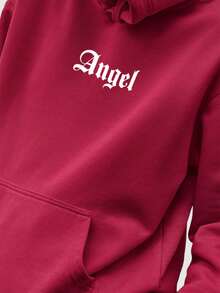 Men Hoodies - 酒紅色 - 查看 1