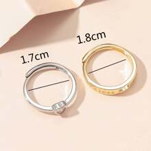 2 Miếng Xu hướng: Cắt giảm Đồng & Zirconia Dát Tim Love Cặp đôi Nhẫn - Nhiều màu - Xem 6