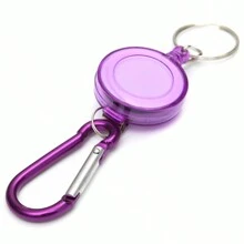 1 pieza Carrete retráctil de plástico con llavero con forma de calabaza y clip para cordón para útiles de oficina, accesorios casuales para automóviles, accesorio para bolsos, mochila para la escuela