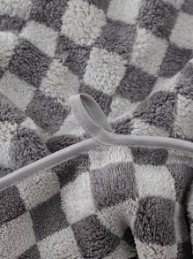 1 Miếng Lông cừu san hô Dệt Kiểm tra Mô hình Dày Hấp thụ Khăn tắm ( có thể sử dụng Như Khăn mặt Hoặc Khăn tắm ) Với Treo Vòng Đối với Nhà  Phòng tắm - Màu tím - Xem 11