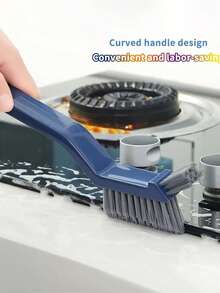 1入組v形缺口刷,浴室長柄刷,地板刷,馬桶,手洗池,浴缸,瓷磚,硬毛刷,清洗地面縫隙刷 - 多功能刷 - 查看 1
