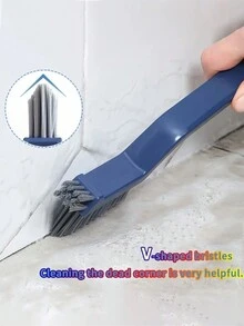 1入組v形缺口刷,浴室長柄刷,地板刷,馬桶,手洗池,浴缸,瓷磚,硬毛刷,清洗地面縫隙刷 - 多功能刷 - 查看 2