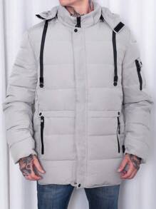 Men Winter Coats - Grey - View 1